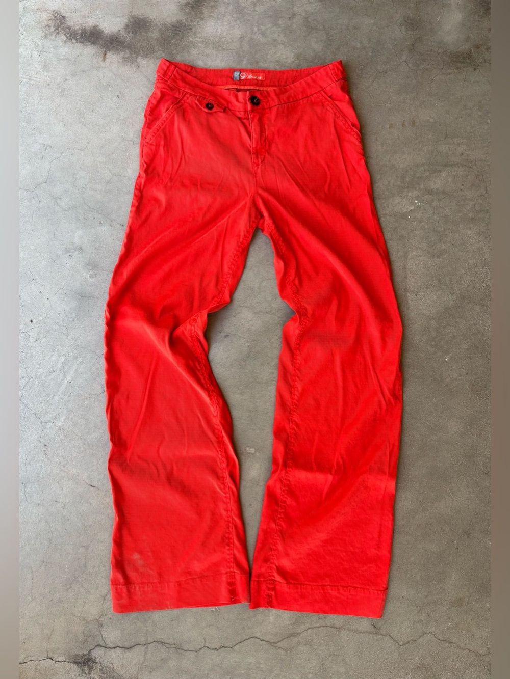 Level 99 Fall Redish Orange Size 32L Straight-Leg Linen/Lyocell Blend Pants
